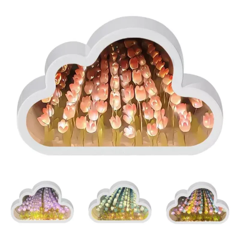 Lights, night flowers, tulip clouds, and romantic night lamps and desk lamps