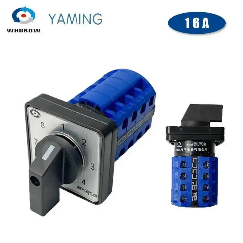 

LW39B-16/4 Changeover Rotary Cam Switch 8 Position 16 Terminals 690V 16A 4 Poles Control Motor LW26 LW28