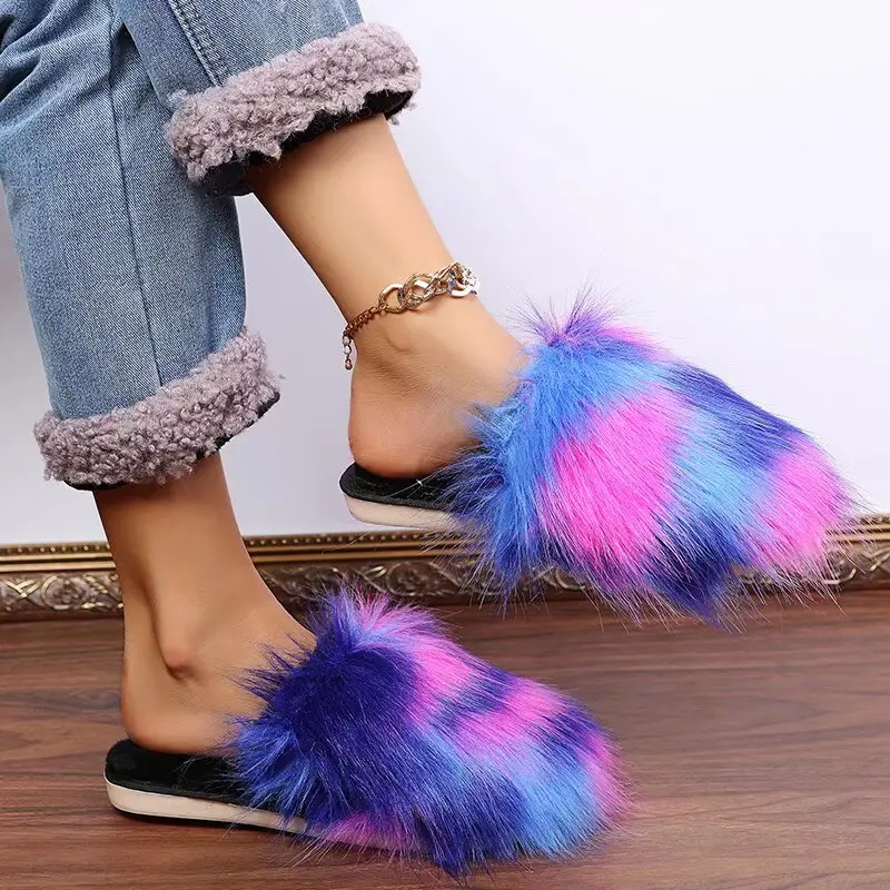 

2024 Cow Suede Mid Heel Modern Slippers Hot Sale Flat with Women's Shoes Spring/Autumn Mixed Colors Sexy Women's Slippers
