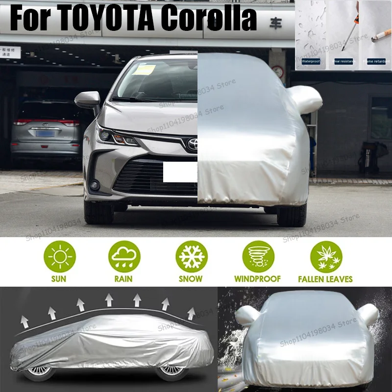 For TOYOTA Corolla Auto Anti snow Anti dust Sunscreen Anti-uv Anti peeling paint And Anti Rainwater 210t car cover Car cover