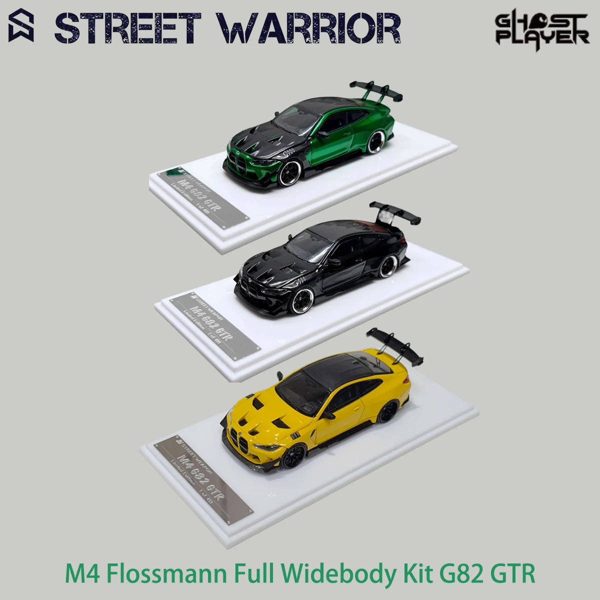在庫あり-sw-1-64-m4-フロスマン-フルワイドボディキット-g82-gtr-ブラック-ダイキャストカーモデル-おもちゃ