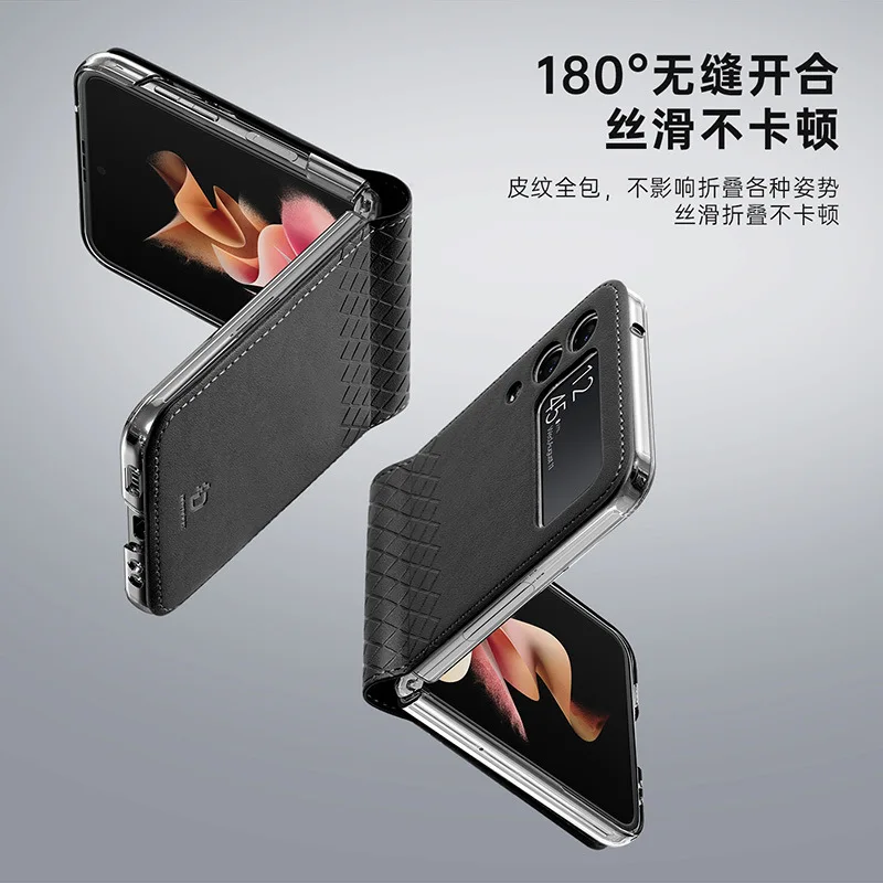 Funda de cuero Pu Original Dux Ducis para Samsung Galaxy Z Flip 7 6 5 Flip7 Flip6 Coque funda fina de lujo fundas de teléfono tipo billetera