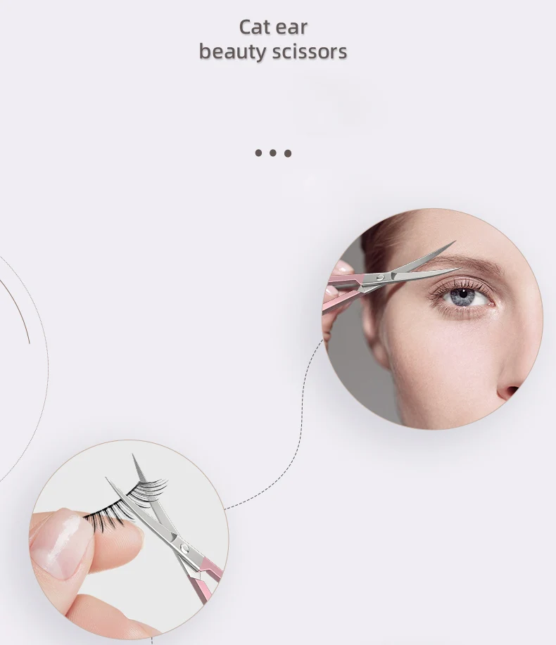 1/2Pcs Nail Cuticle Scissors Eyebrows/Eyelashes Mustache Multi-Purpose Cuticle Extra Fine Curved- Professional Manicure Scissors