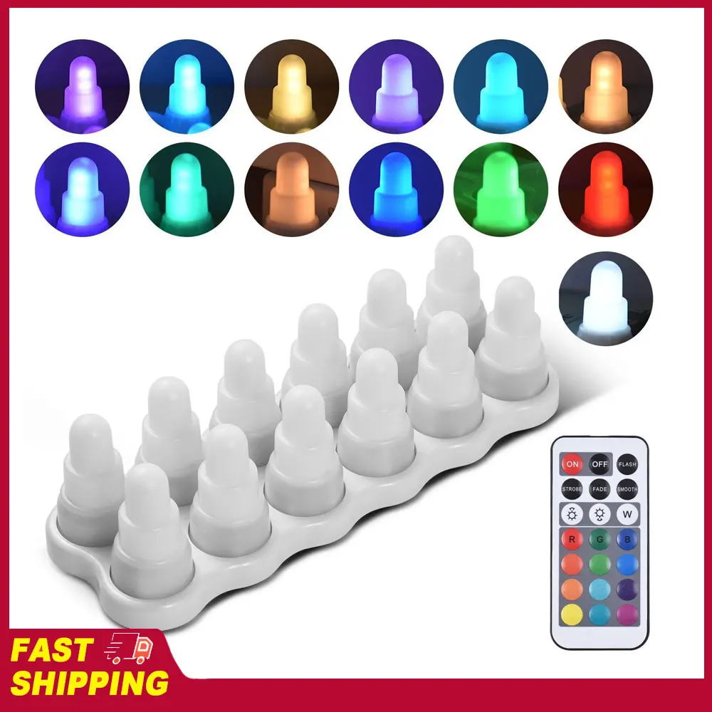 

12 шт. USB-перезаряжаемые беспламенные светодиодные свечи с пультом ДУ, умным таймером и эффектом мерцания, для свадебного или праздничного стола