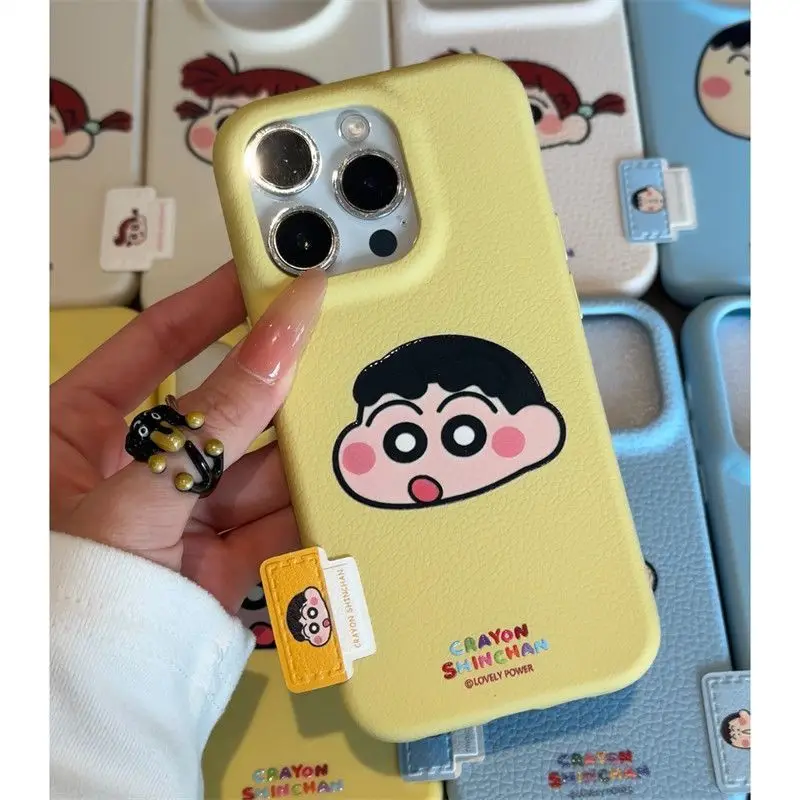 Kawaii تلوين شين تشان جراب هاتف آيفون 17 16 13 14 15 12 11 برو ماكس XR X XS زائد الكرتون Portector الغطاء الخلفي #3