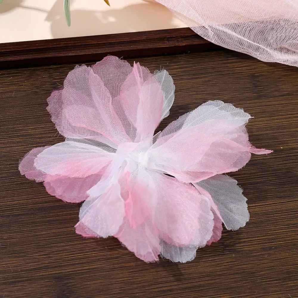 10pcs 3D Organza Flower Patches Blossoms DIY Crafts Cloth Patch Handmade Multilayer Cloth Applique Dress Decoration