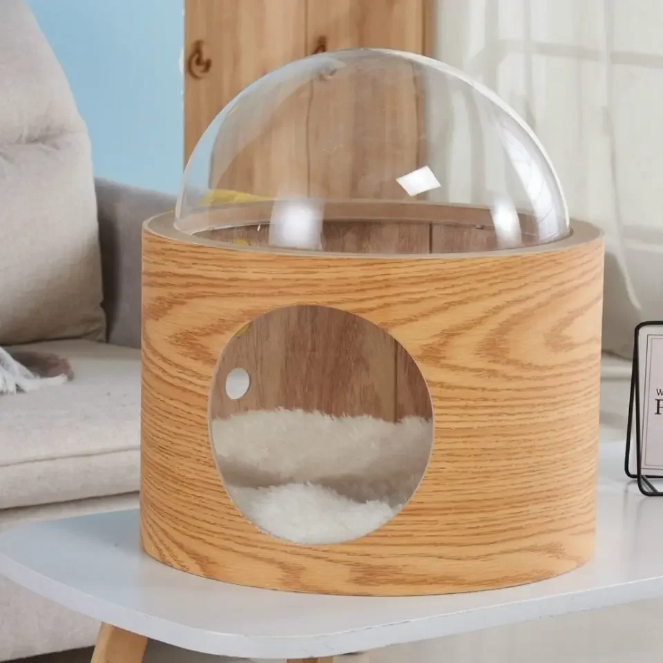 China Supplier New Design Wooden Acrylic Cat House Furniture Protector for Pet and Dog