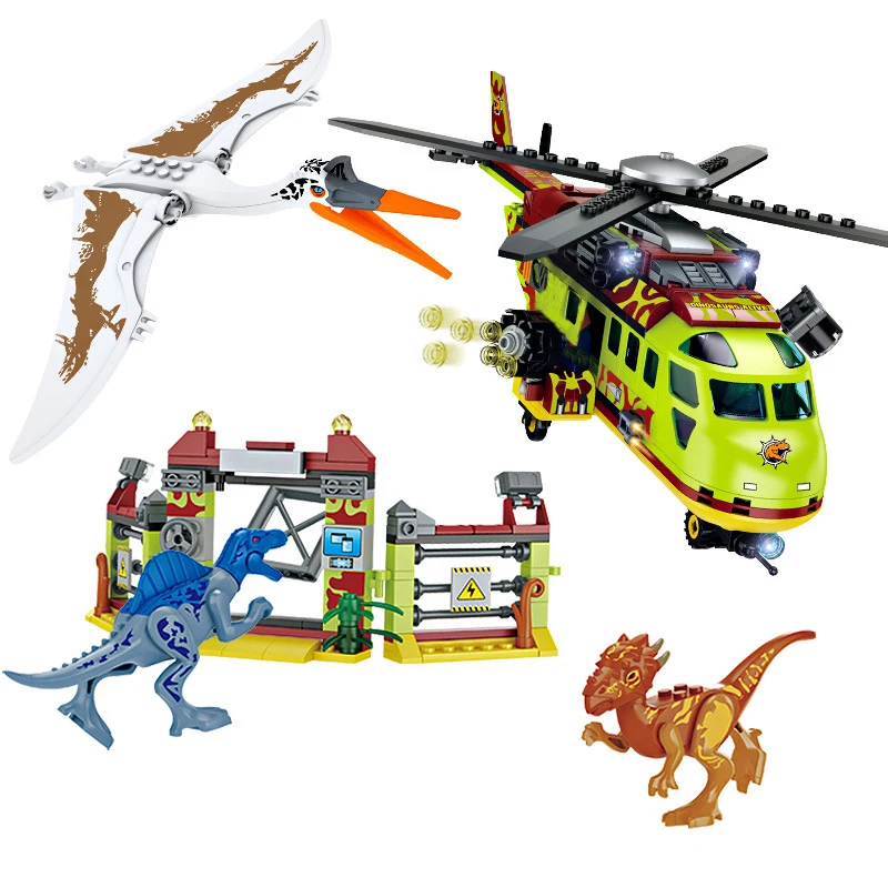 Ideas Dinosaur Ship Escape From Mosasaurus Toys Building Block Deformable Aircraft Puzzle Bricks Educational Sets Children Gifts