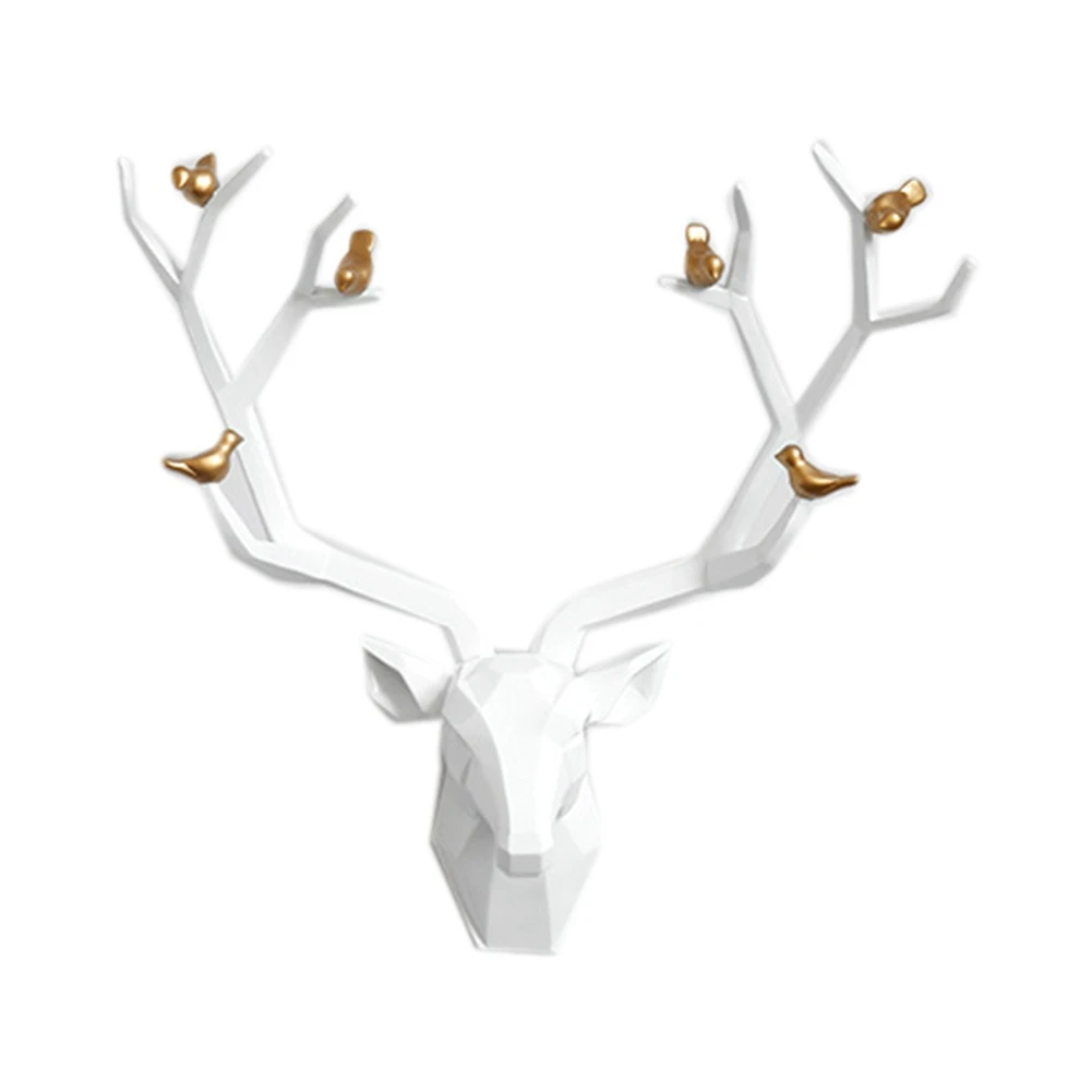 

Resin 3D Deer Head Wall Decor for Home Decoration Accessories Abstract Sculpture Modern Animal Head Wall Decoration B