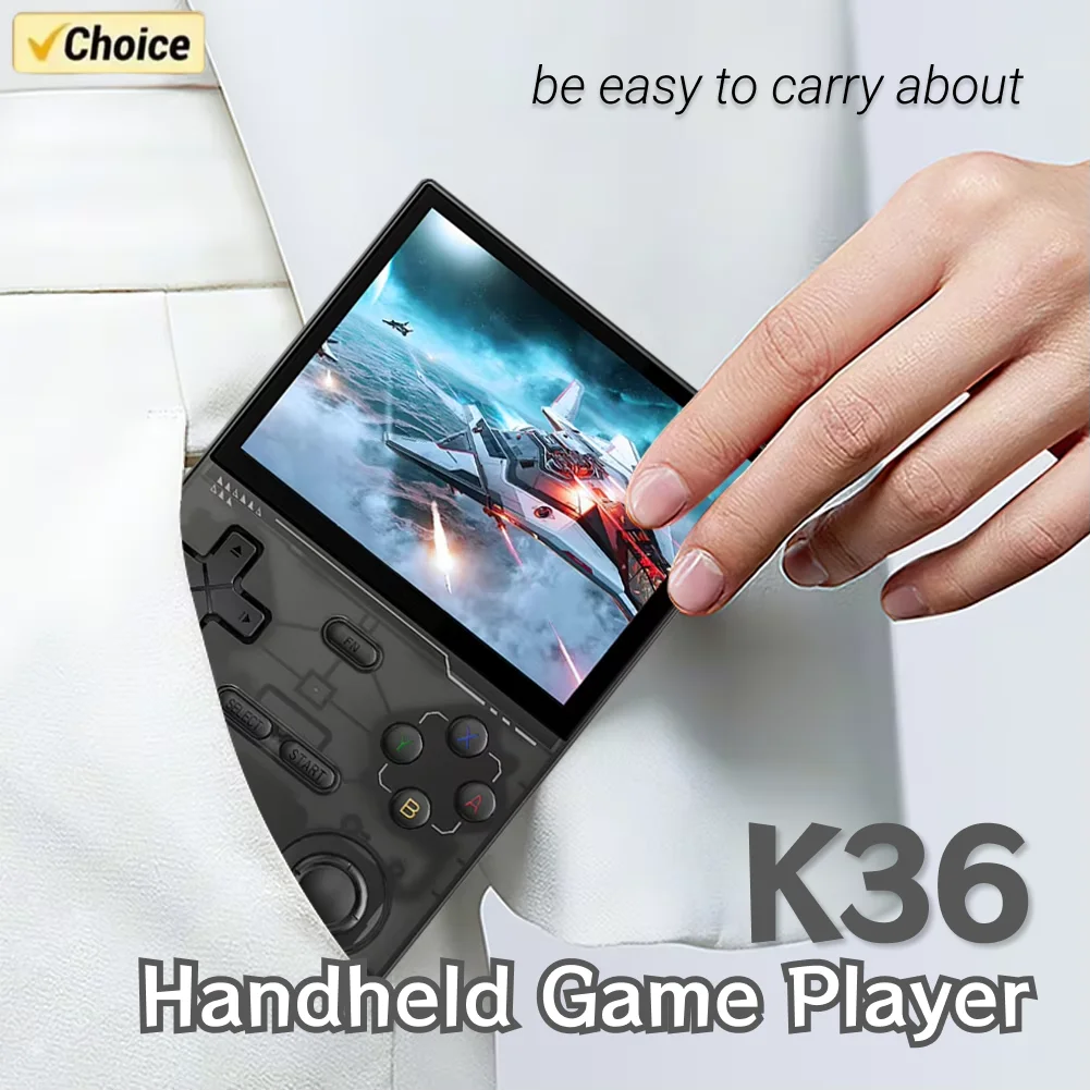 K36 Retro Game Console Com Dual Joystick, Handheld Game Player Para PSP MAME N64, SS DC 16000 + Jogos Tela Dupla 40 + IPS 3.5