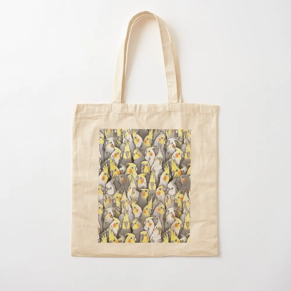 حقيبة كوكاتيلز جالور للنساء، حقيبة تسوق نسائية، حقيبة تسوق قماشية قابلة للطي وقابلة لإعادة الاستخدام