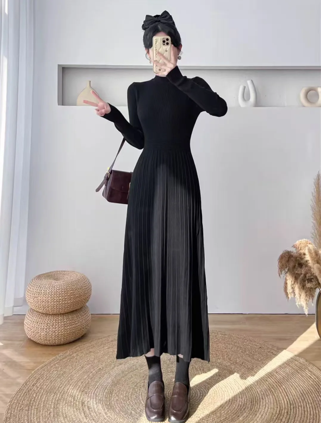 Vestidos femininos vestido cáqui primavera cupro ilhó amarrado em camadas plissado mori menina floresta artístico bonito picante fim de semana piquenique