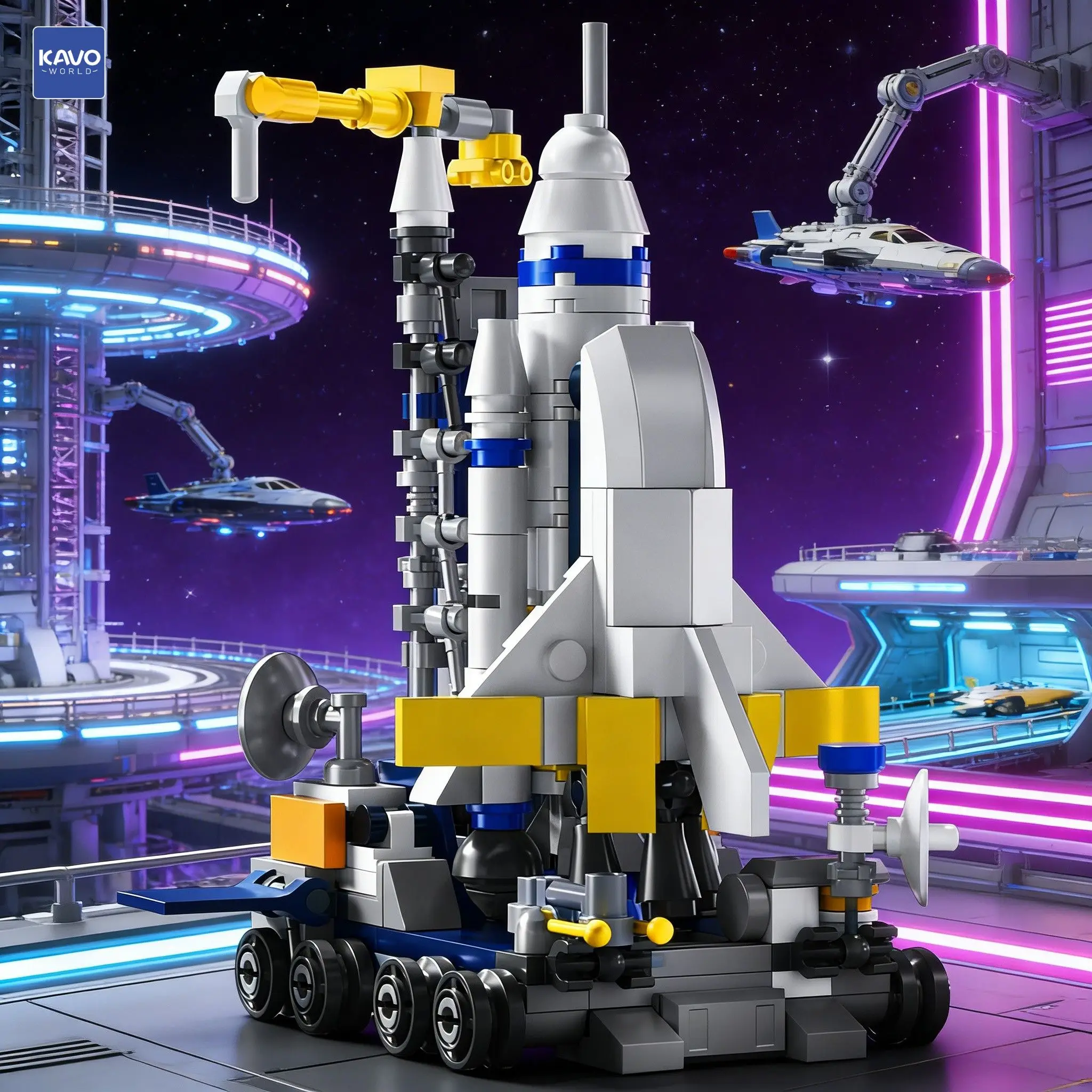 

KAVOWORLD 319PCS Mini DIY Assembled Space Launch Vehicle Building Kit Education Brick for Kid Perfect Christmas Birthday Present