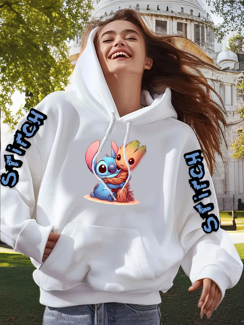 Cute Stitch Hoodie Women's Sweatshirts Y2k Hoodies Stitch Disney Long Sleeve Woman Clothing Hoodies Y2k Sweatshirt Hooded Shirt