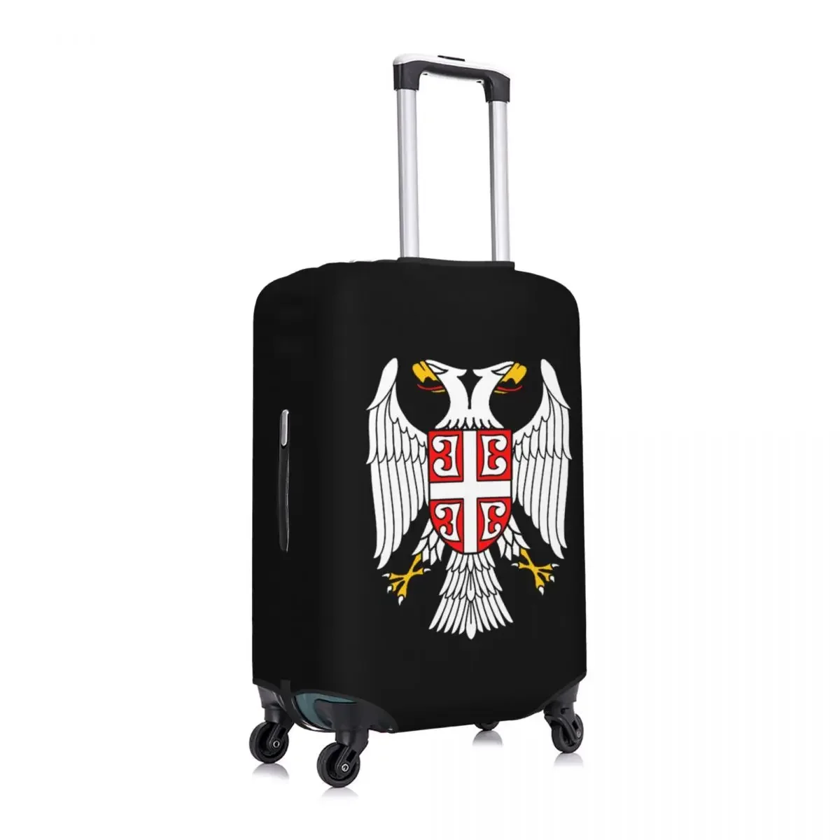 Custom Serbian Eagle Coat Of Arms Luggage Cover Elastic Serbian Flag Travel Suitcase Protective Covers Suit For 18-32 inch