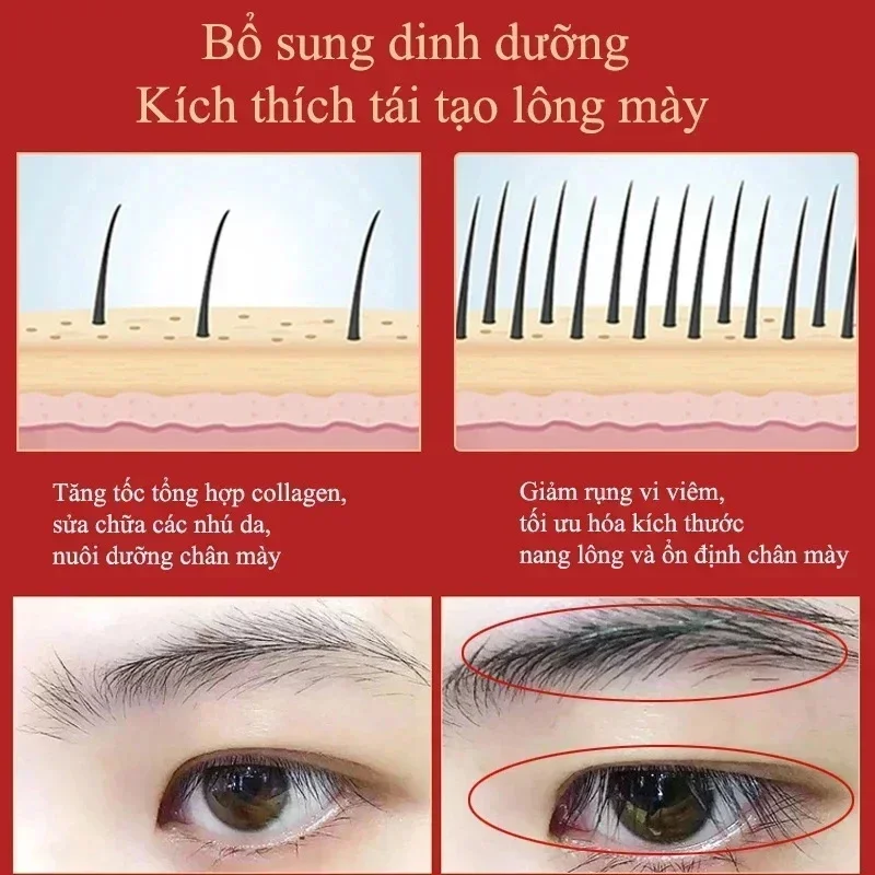 Augenbrauenwachstumsserum, Wimpern-Haarwachstum, Anti-Haarausfall-Produkt, verhindert Haarausfall, volleres, dickeres, verlängertes Augenbrauen-Make-up