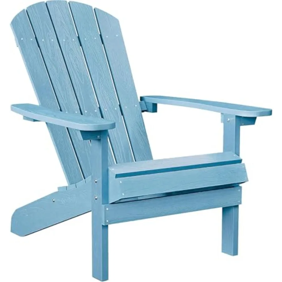 كراسي آديرونداك الخارجية المقاومة للطقس مصنوعة من بلاستيك HIPS مع نسيج خشبي واقعي مثالي لحفرة نار في الفناء والحديقة #1