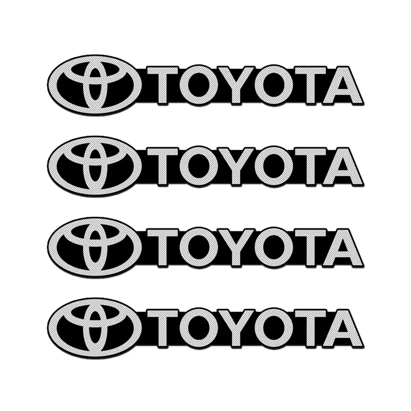 3D Alumínio Emblema Emblema Adesivo para Toyota Camry Chr Corolla Rav4 Yaris Prius, Car Audio Acessórios Decoração, 4Pcs