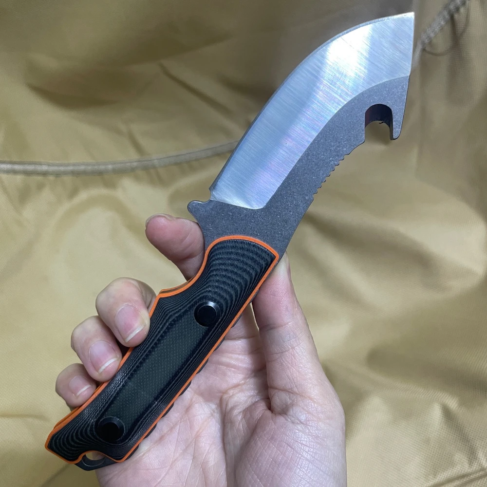 

Tactical BM 15018 Hunting Fixed Blade Knife, G10 Anti-slip Handle with Cowhide Sheath, Outdoor Camping Hiking Knives EDC Tool