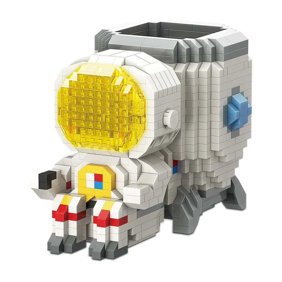 Building blocks Astronaut Astronaut presents cute pen holder mobile phone holder