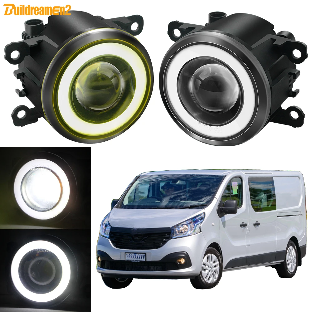 2 X 30W Car Fog Light Angel Eye DRL LED COB Fog Daytime Running Lamp For Renault Trafic 3/III X82 2015 2016 2017 2018 2019 2020