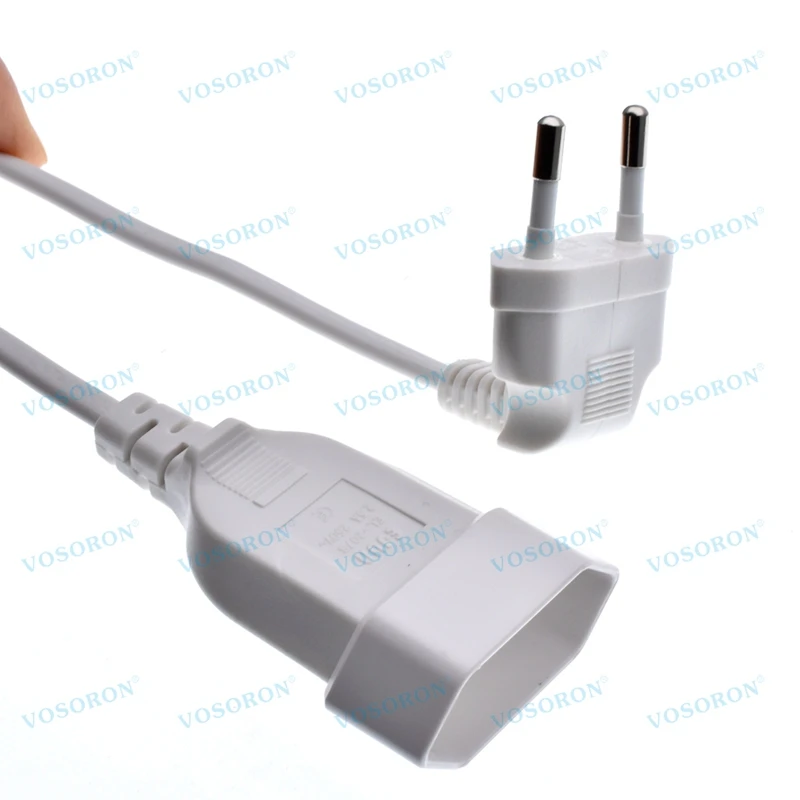 Europea 90 Degree Male Plug To Female Socket Power Extension Cable For PC Computer PDU 0.3m/0.6m/1.8m EU 2Prong Bend Angled Cord