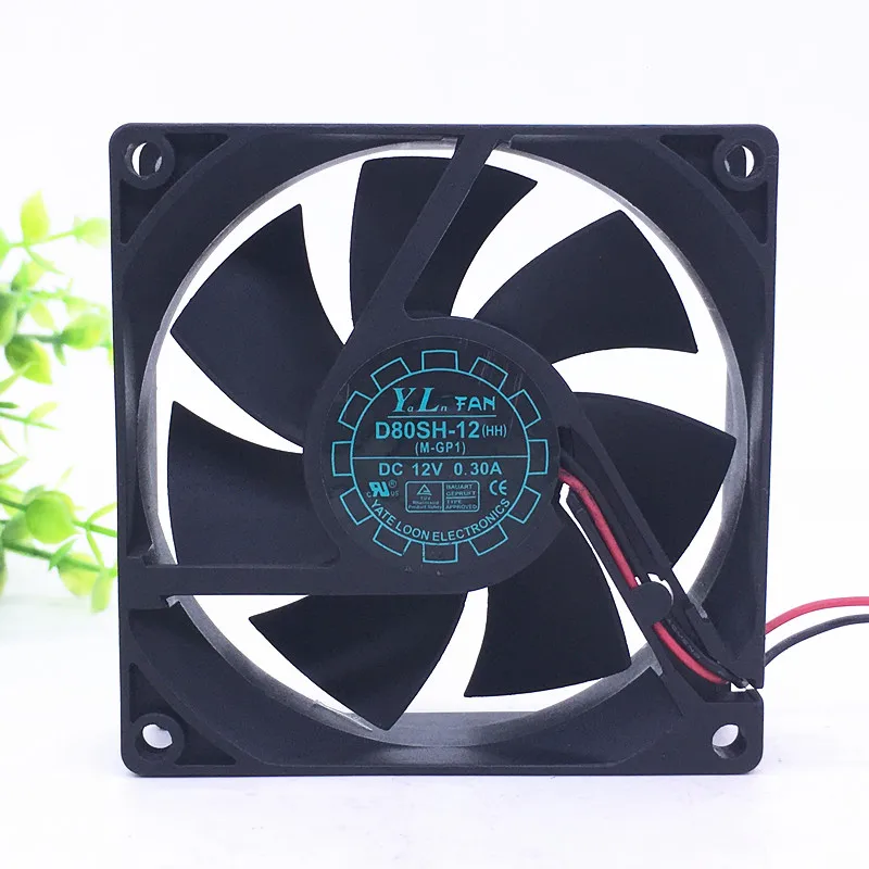 

Y.L ВЕНТИЛЯТОР D80SH-12 DC 12 В 0,30 А 80x80x25 мм 2-проводной охлаждающий вентилятор