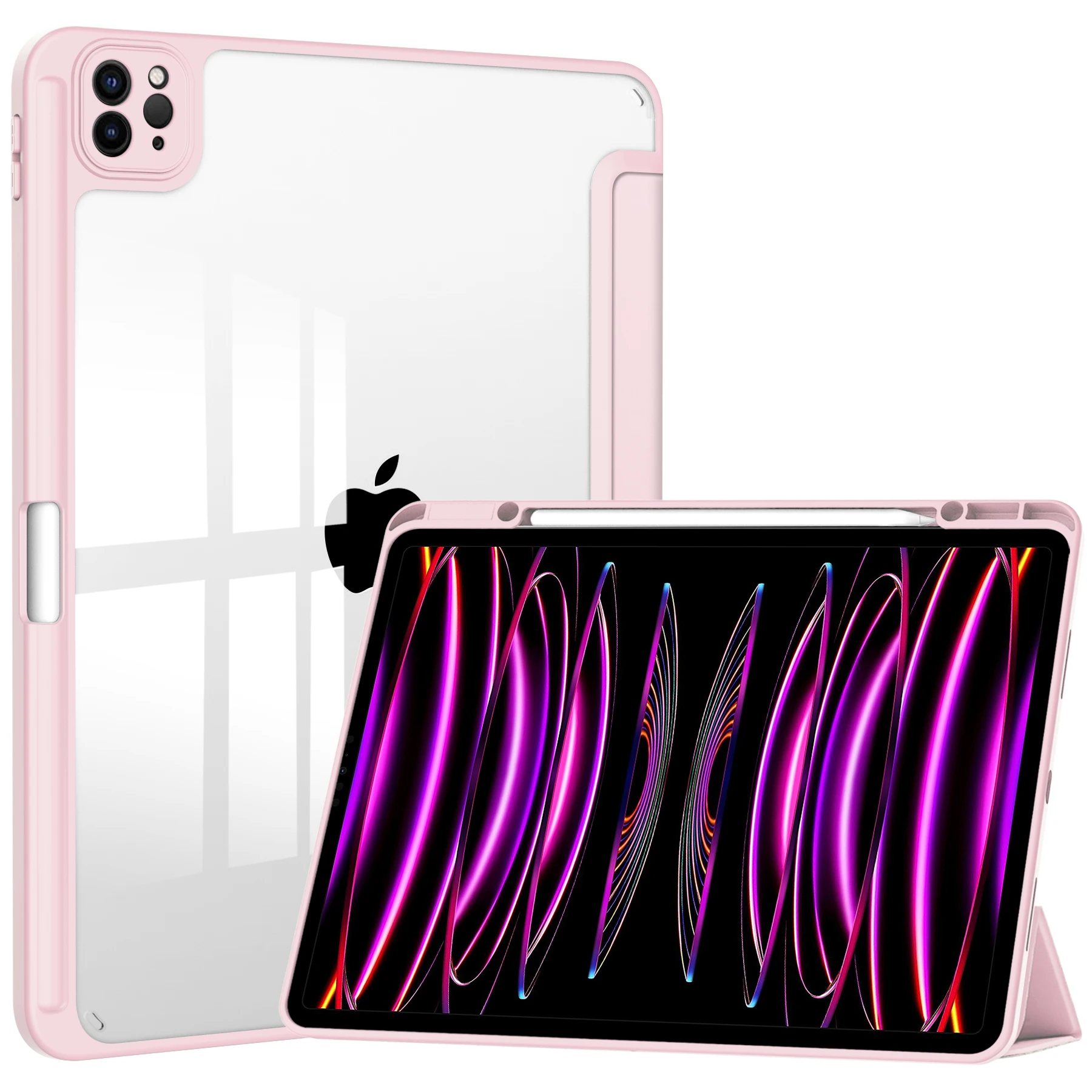 حافظة خلفية فاخرة عالية لجهاز iPad Pro 12.9 بوصة 6th/5th/4th/3rd Generation 2022/2021/2020/2018 مع غطاء حامل القلم الرصاص