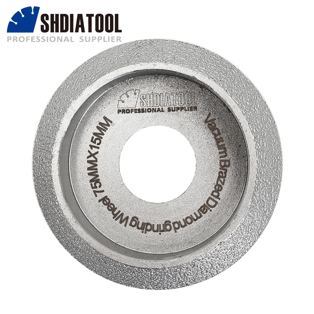 

SHDIATOOL Vacuum Brazed Diamond Grinding Wheel Dia 75mm Wood Carving Sanding Disc Height 15mm Abrasive Tool Marble Ceramic Stone