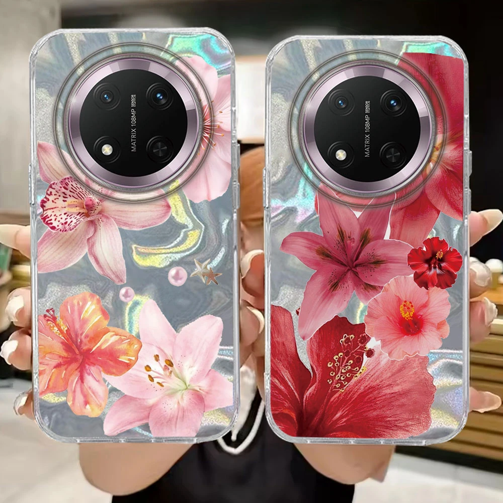 Mädchen Handyhülle für Honor X9c X9b X9a X8a X8b X8c X6c X7b X7c 400 200 90 Smart Pro Magic7 6 5 70 Lite Kirschblüten-Druck Cover