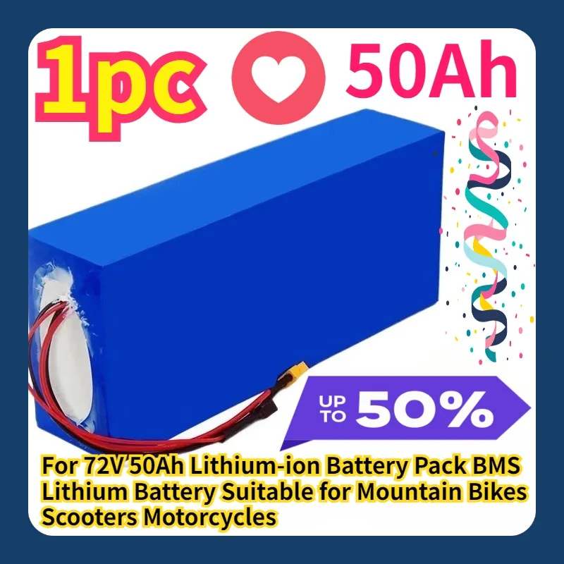 

For 72V 50Ah Lithium-ion Battery Pack BMS Lithium Battery Suitable for Mountain Bikes Scooters Motorcycles