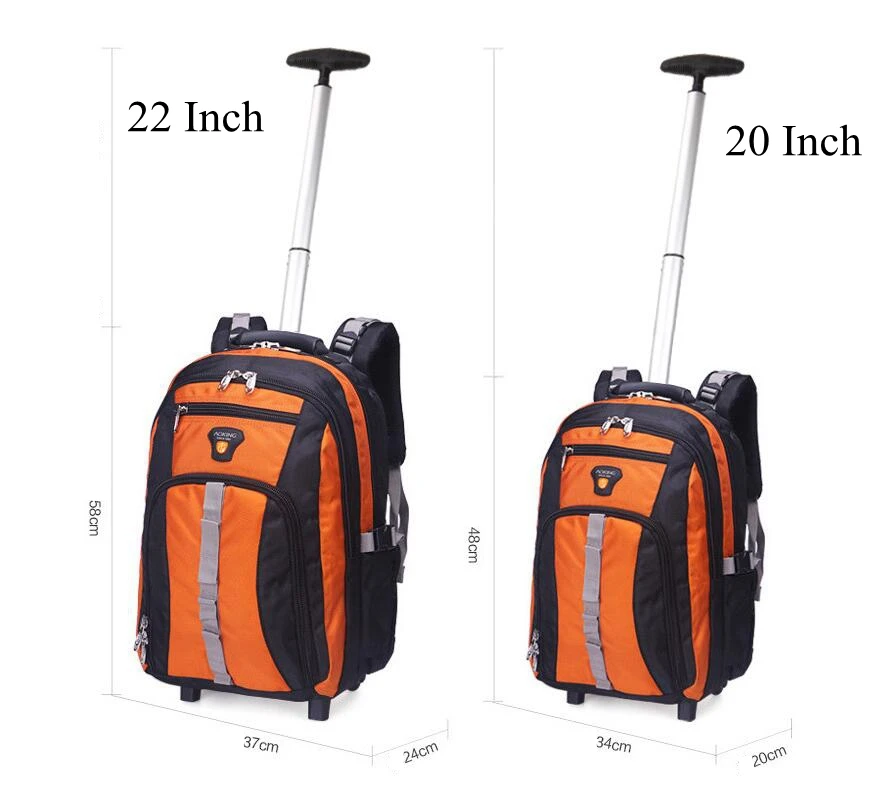 Aoking Trolley Backpack Business Travel Luggage Trolley Bags Water Proof  Students School trolley bag Rolling Wheeled Backpack