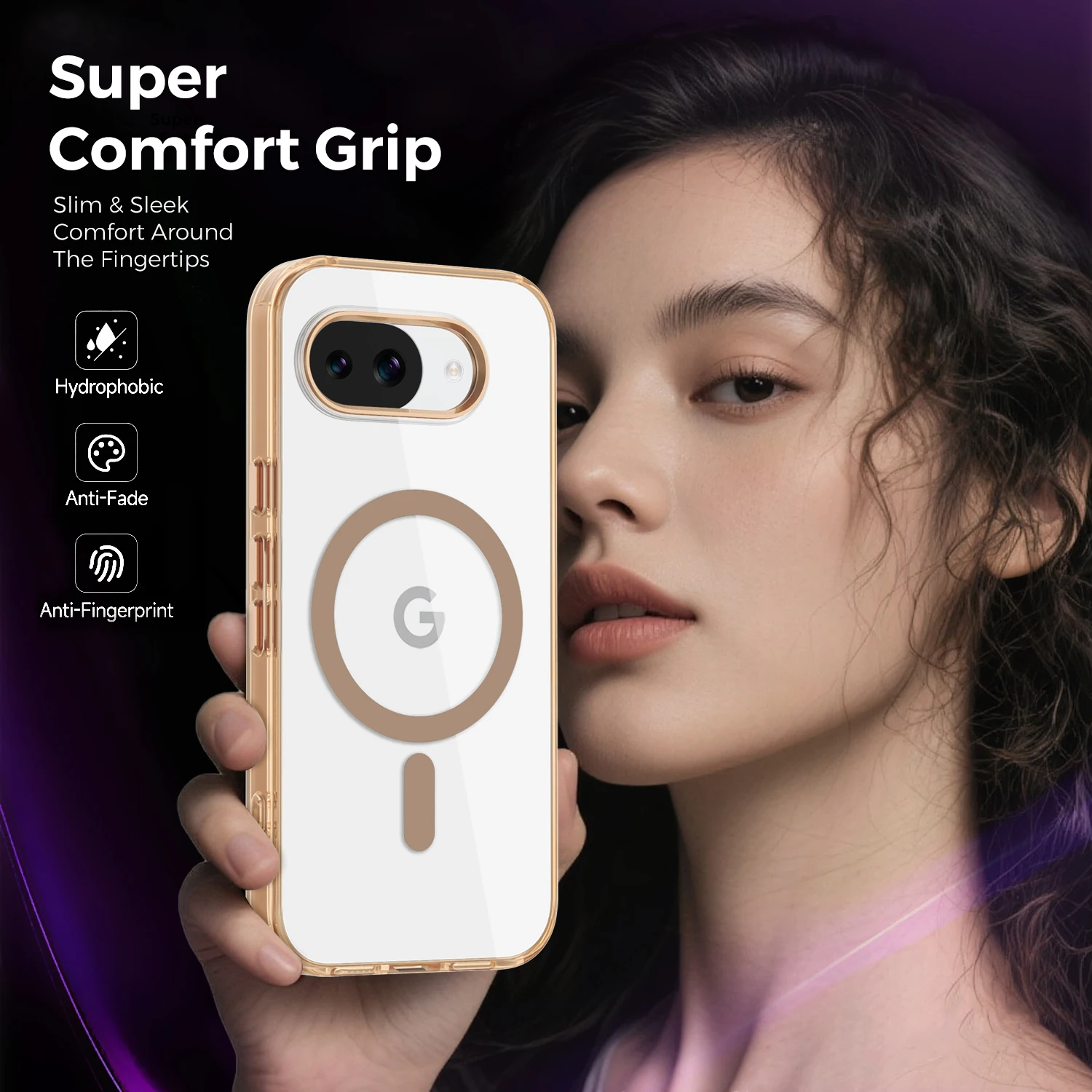Shockproof Clear Wireless Charge Case for Google Pixel 10A, Metal Camera & Button Magnetic Cover with Strong Magnets Phone Case