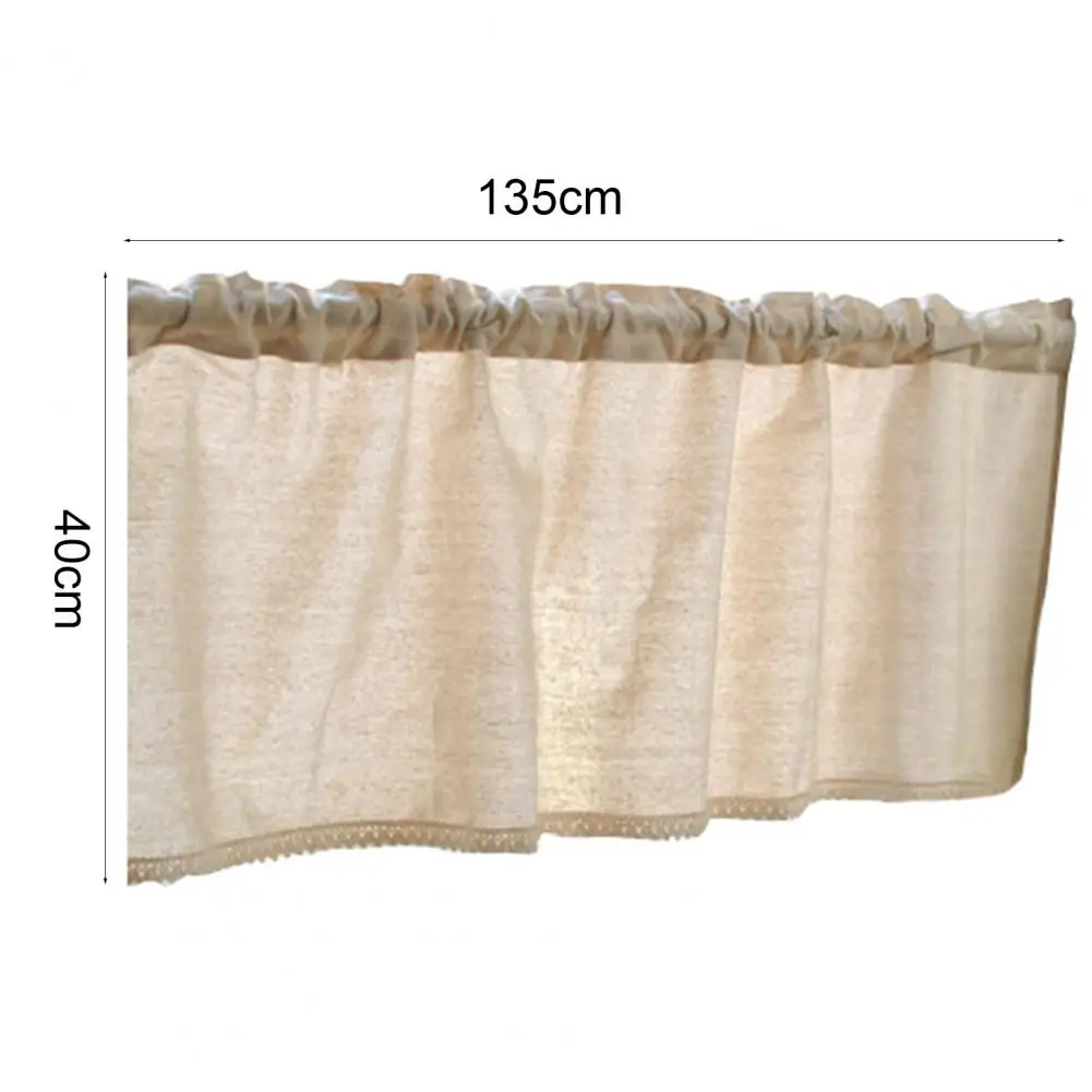 Convenient Light Filtering Window Valance Nice-looking Short Drape Tactile-friendly Window Curtain for Cafe Shop