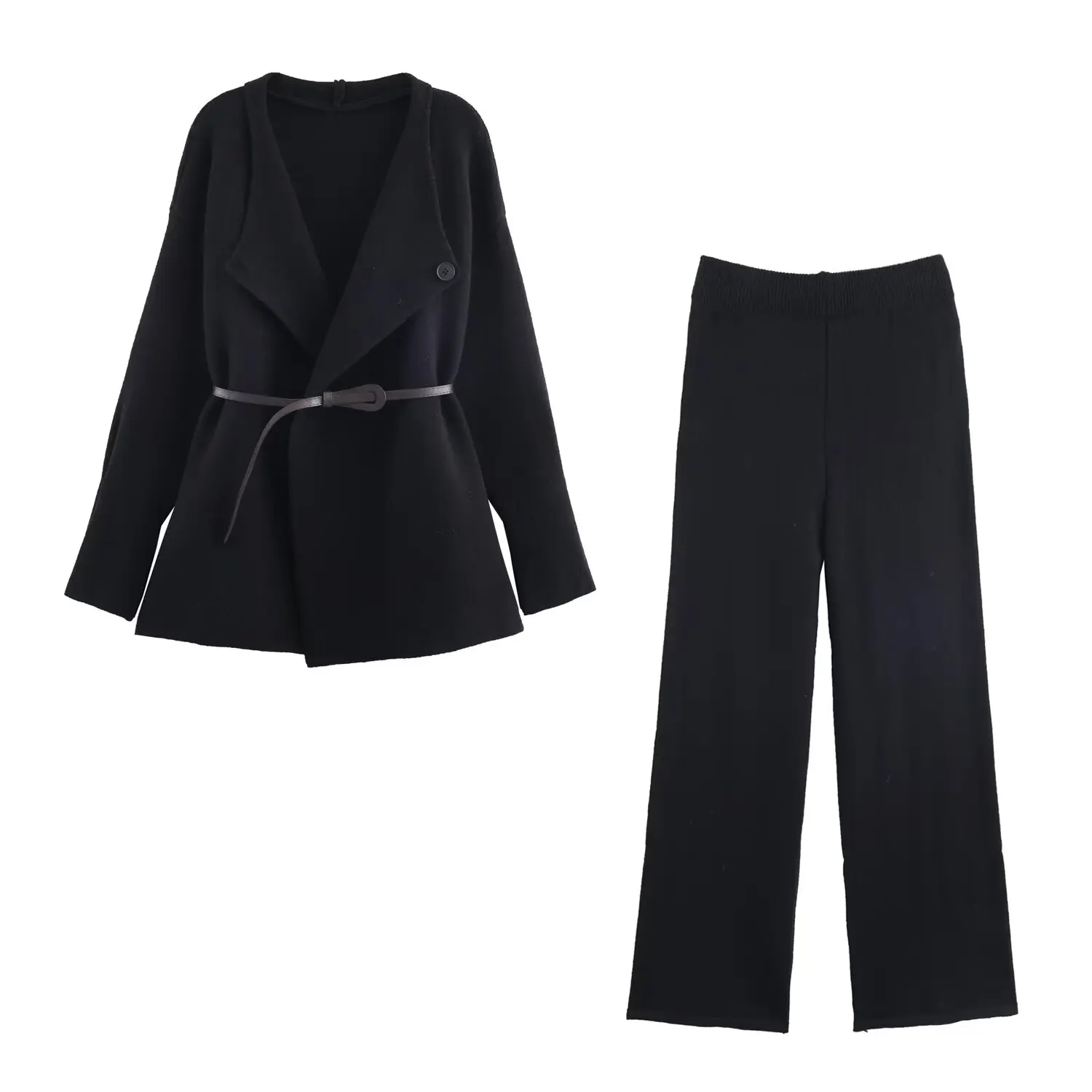 Hh Woman Causal Solid Knitted Suit - Image 3
