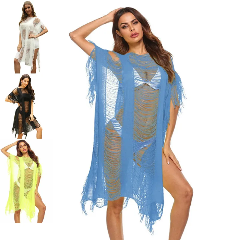 Sexy Beach Dress Women Summer 2024 White Black Swimsuit Cover Up Boho Cover-ups Saida De Praia Coverup Party Wedding Dresses