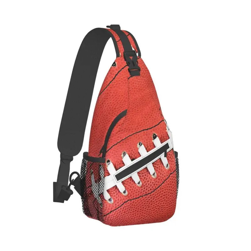 American Football Laces Sling Crossbody zaino uomo Custom Soccer Sport Pattern borsa a tracolla sul petto per viaggi escursionismo Daypack