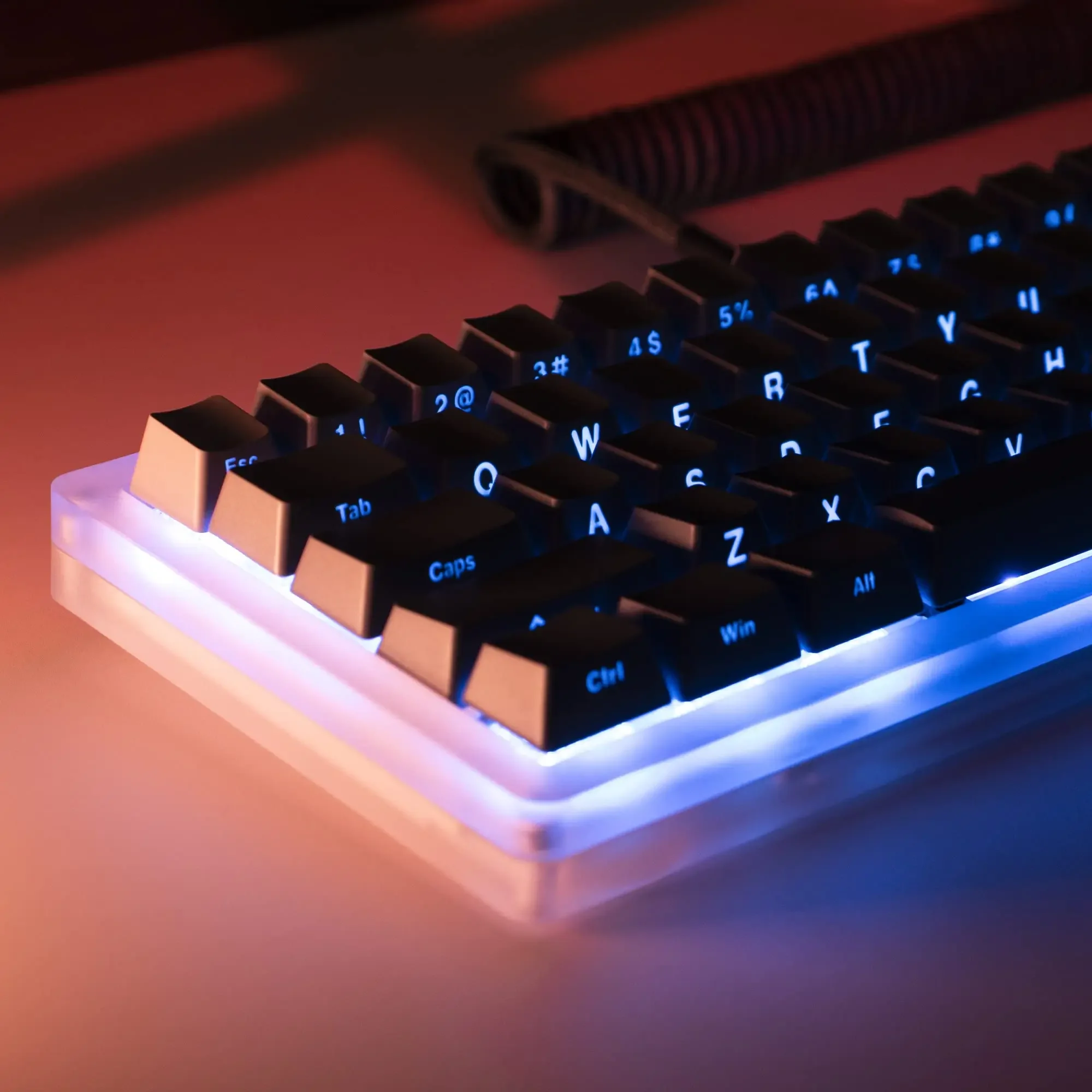 Imagem -04 - Lado de Impressão Keycaps para Teclado Mecânico mx Dia Polar Pbt Tiro Duplo Brilhar Através Retroiluminado 108 96 87 Nj80 84 68 64 61