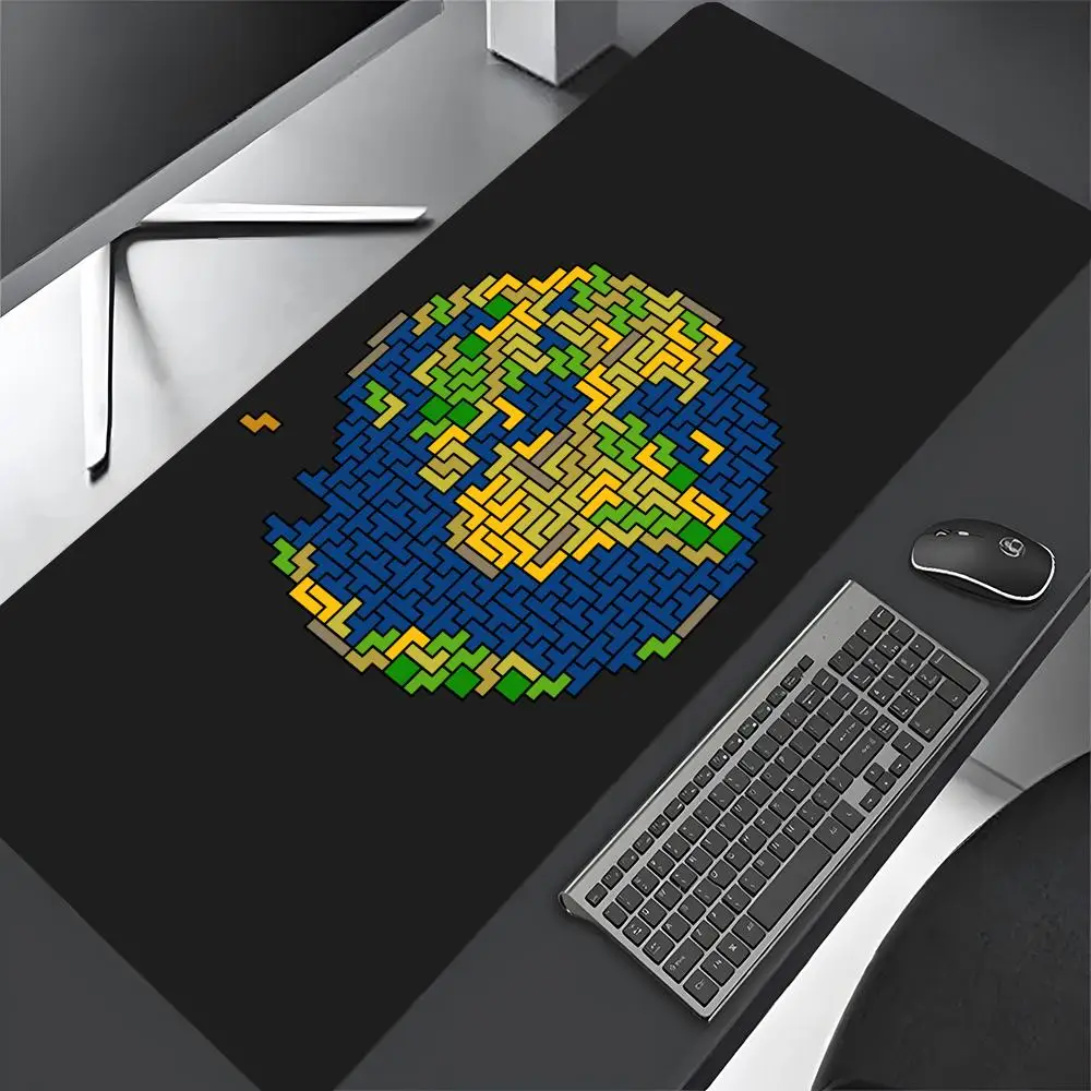 Bantalan Mouse meja PC, Tetris, bantalan Mouse besar 900x400mm, pemutar game, alas Mouse XXL
