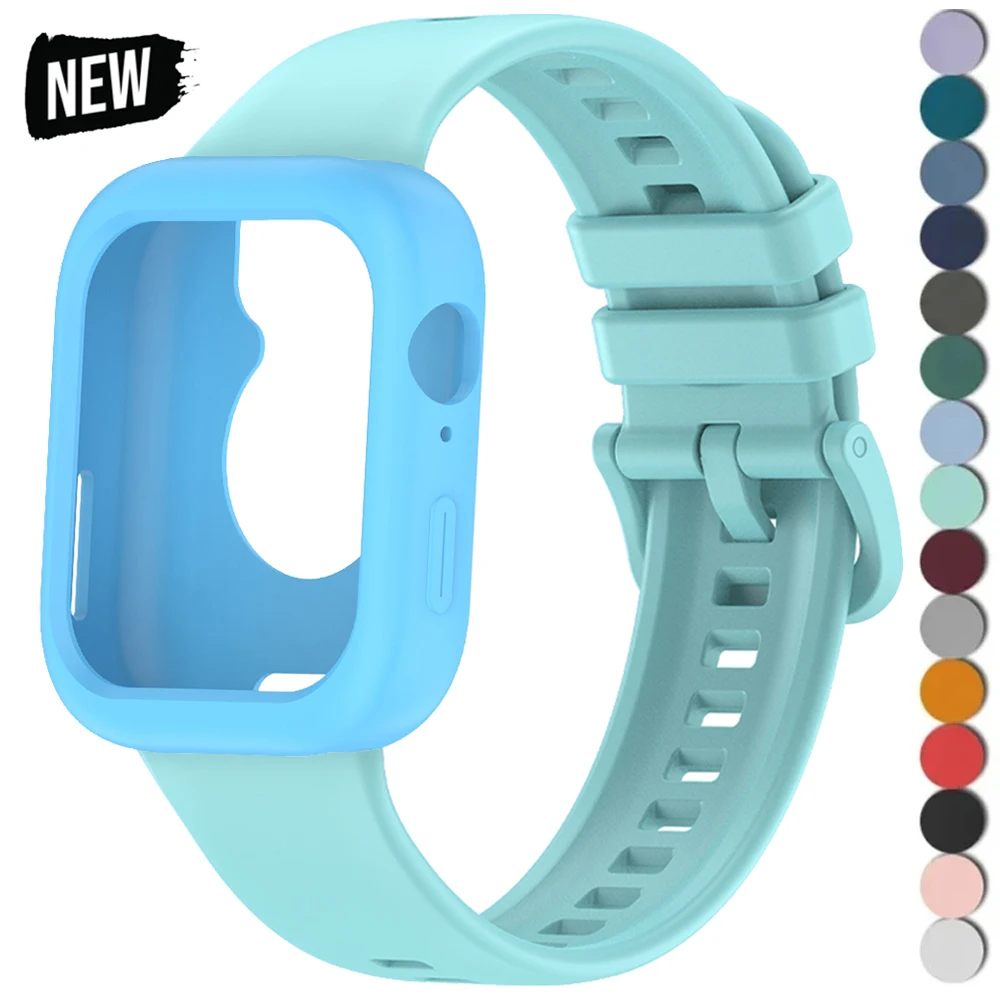 Silikonband + Hülle für Huawei Watch Fit 3, weiche Schutzabdeckung für Huawei Fit 3, buntes Sportarmband, austauschbares Zubehör