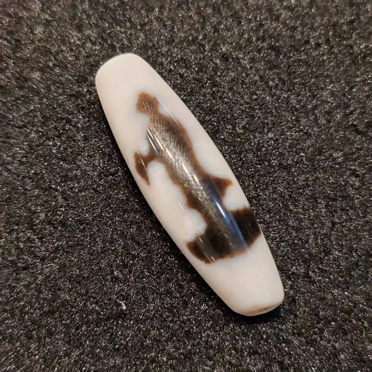 

1 шт., Тайваньская инфильтрация, высокое масло, белая основа, гладкая агатовая бусина, ожерелье, кулон, аксессуар «сделай сам», Дзи