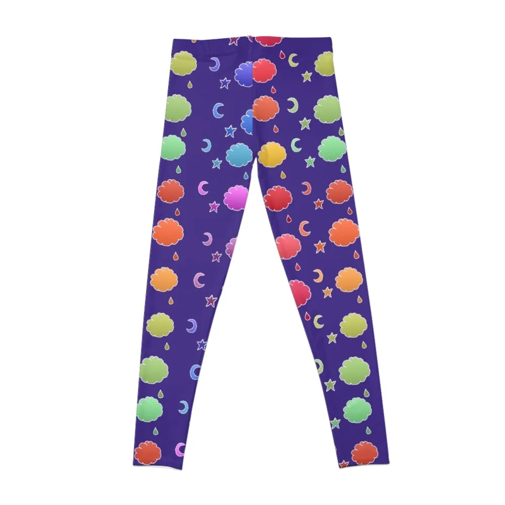 Rainbow Clouds, Moon, Stars & Raindrops Leggings flared legings for fitness Womens Leggings