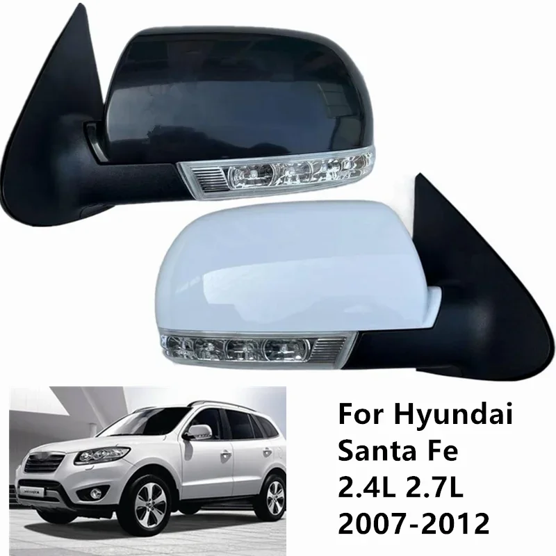 

Left+Right Pair For Hyundai Santa Fe 2007-2012 Electric Folding Side Mirror with Light 8PINS Car Side Rearview Mirror Replacemen