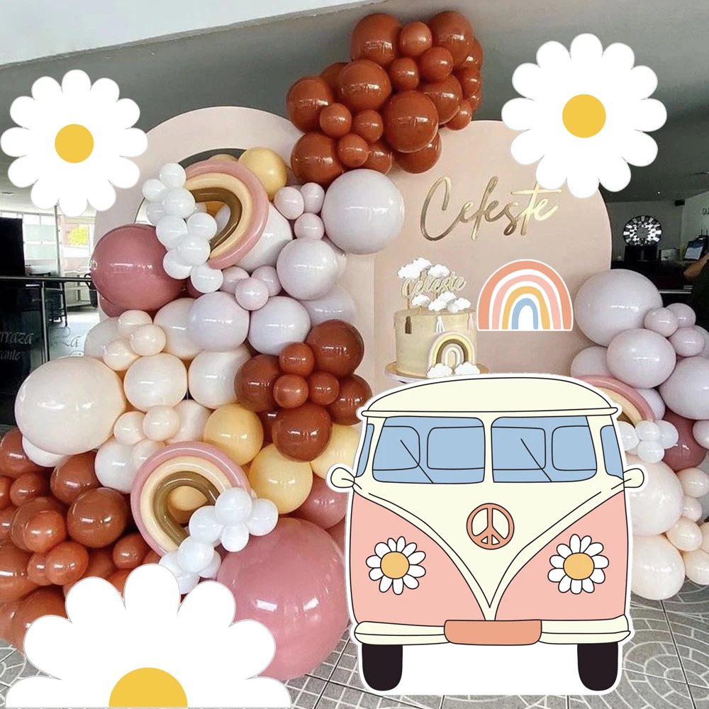 Rainbow Arch Backdrops Party Background Backdrop Daisy Birthday Baby Shower Party Decoration Wedding Photo Shoot Backdrop
