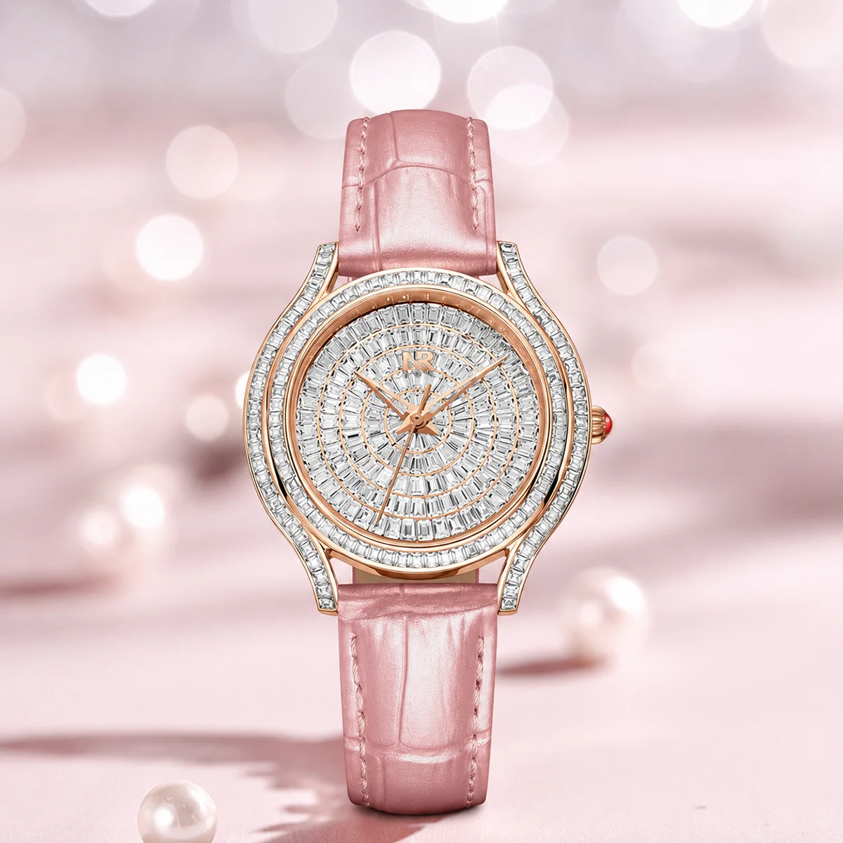 Women RUIIXINE Fashion Quartz Watch Light Luxury All Diamond Leather Strap Diamond Jewelry Crystal Ladies Wristwatches Gift