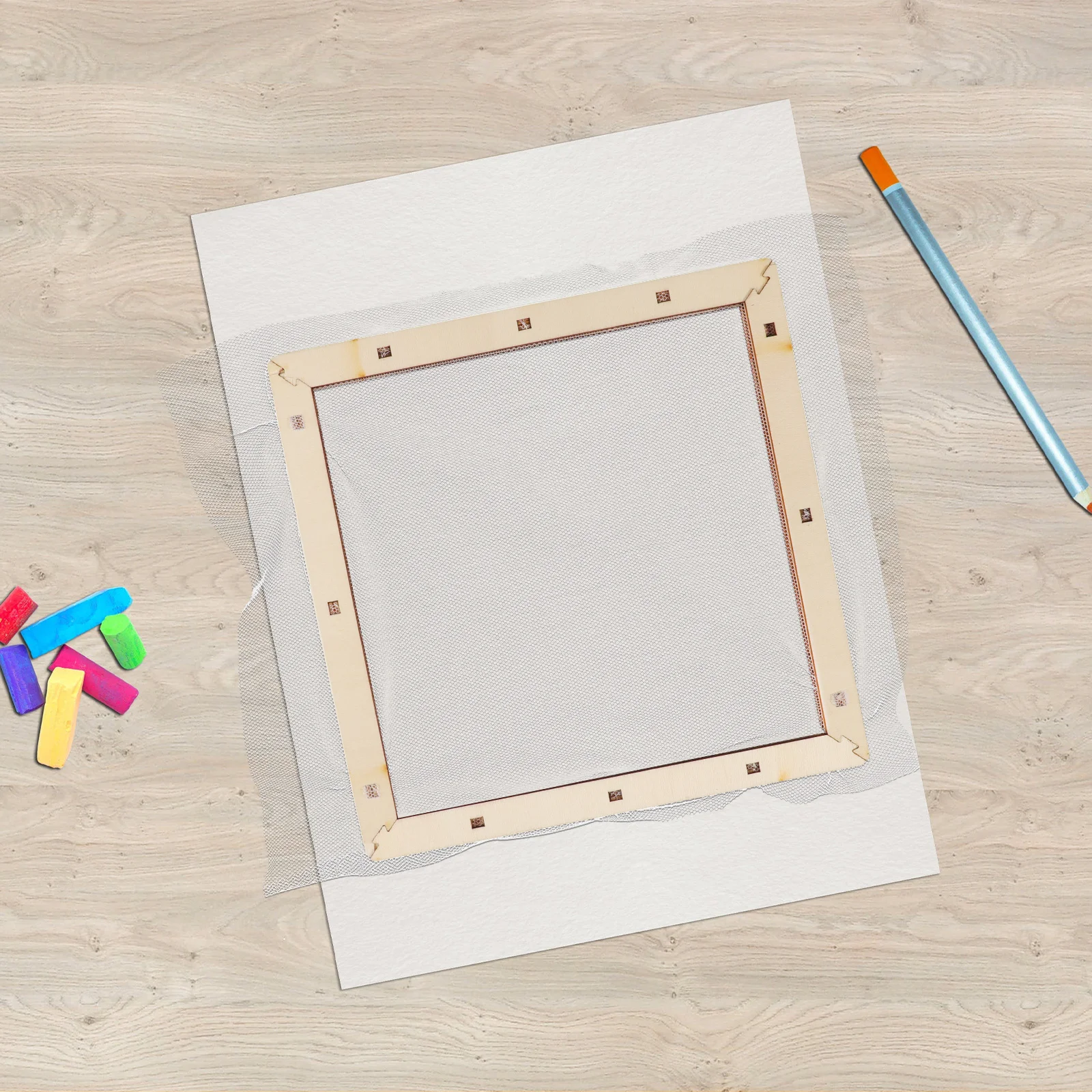 إطار صنع الورق الخشبي، مجموعة أدوات يدوية مدمجة سهلة الحمل، أداة تعليمية ممتعة، إطار صنع الورق بنفسك