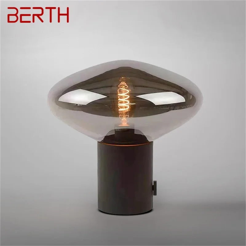 

BERTH Nordic Contemporary Table Lamp Simple Black Glass Desk Light LED Home Decor Bedside Parlor