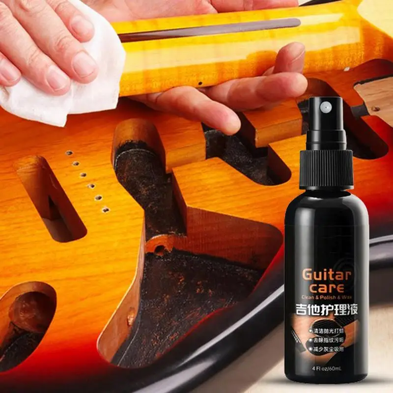 Guitar Cleaning Liquid 60ml Guitar String Cleaning Solution Natural Refined Oil Polish Cleaner Spray Easy Application For Bass