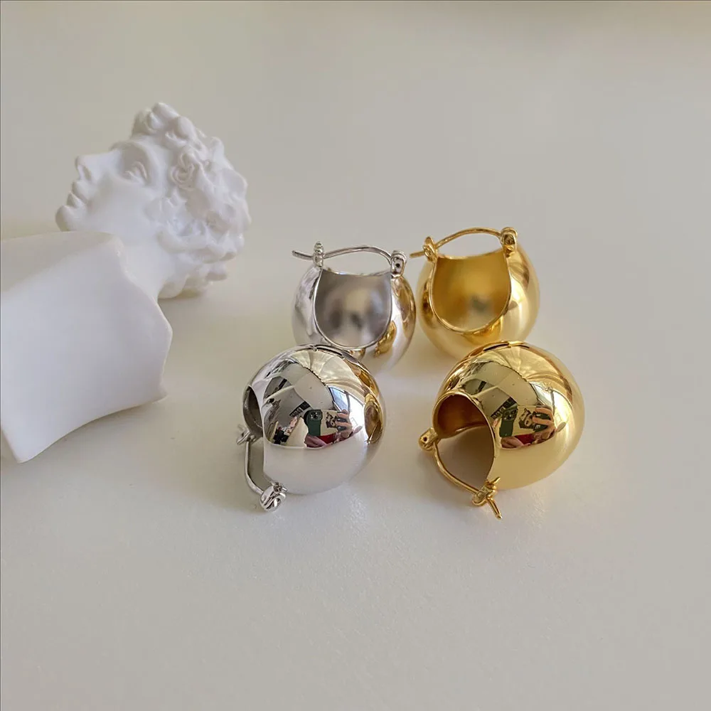 

Fashionable Earrings High-end Personality French Retro Elegant Spherical Copper Studs Fine Jewelry For Women