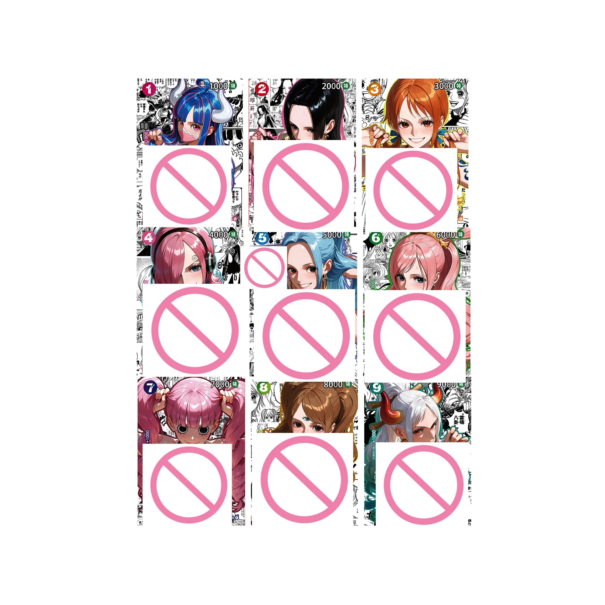 9Pcs/set Diy Self Made One Piece Ulti Shirahoshi Twin Tails Collection Card Refraction Color Flash Perona Vivi Bikini Gift Toy